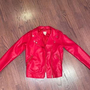 Red leather jacket